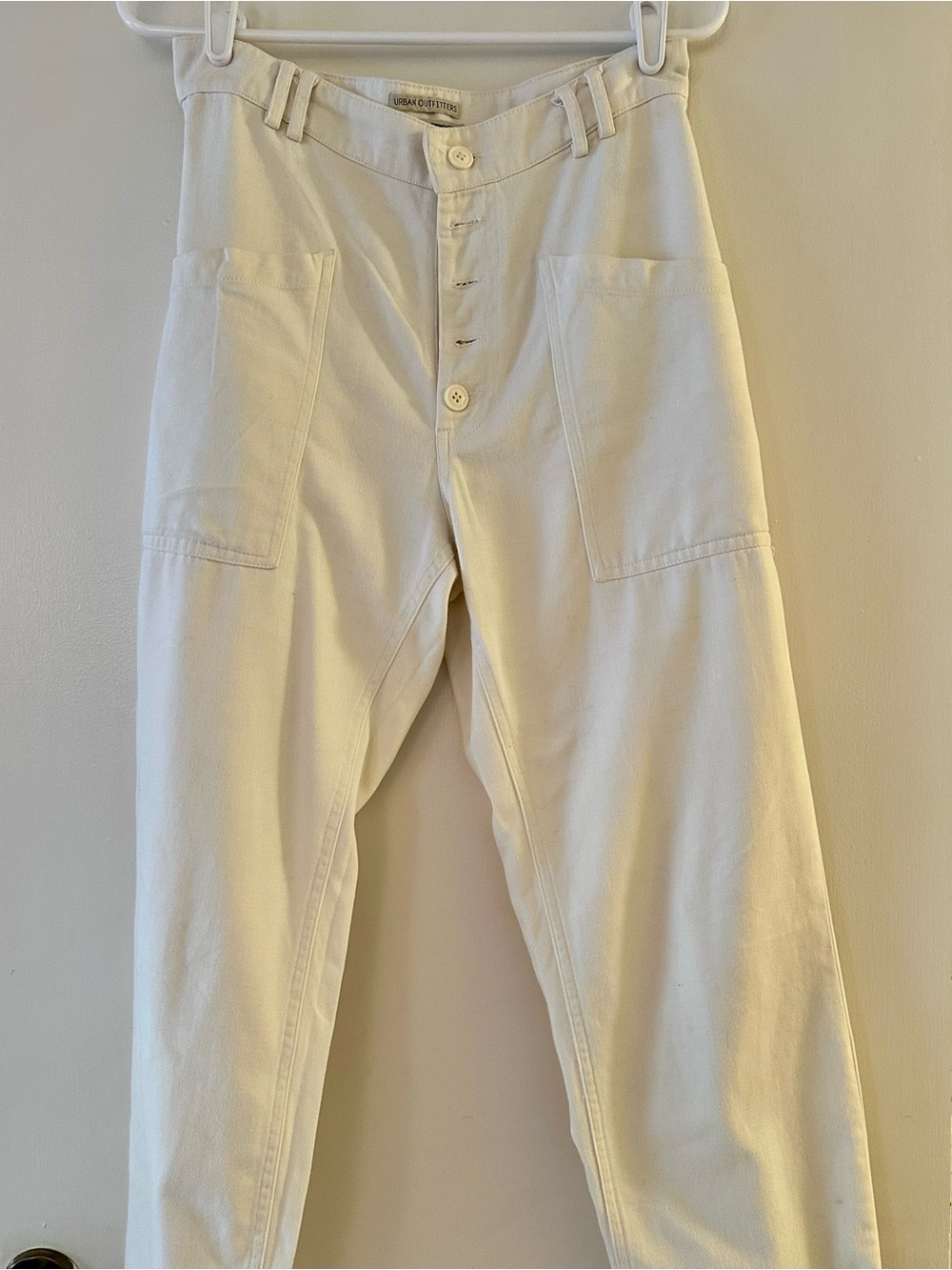 Urban Outfitters Women’s Off-White Cargo Button-Fly Pants